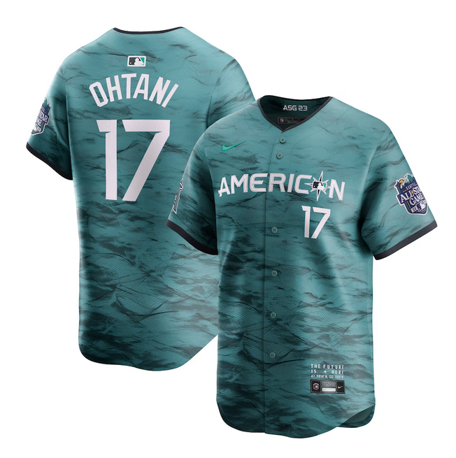Youth Los Angeles Angels #17 Shohei Ohtani Teal 2023 All-star Cool Base Stitched Jersey